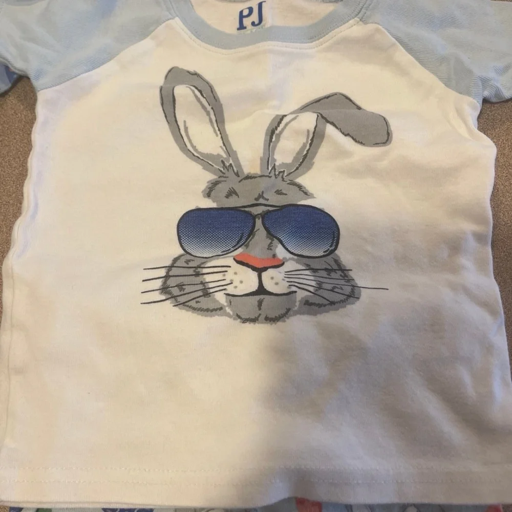 2 sets Children's Place and Gymboree Blue and White Bunny Pajama Set 18-24 month